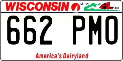 WI license plate 662PMO