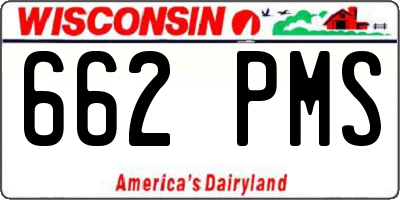 WI license plate 662PMS