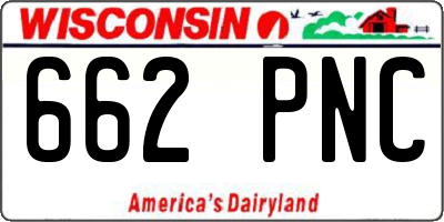 WI license plate 662PNC