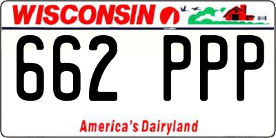 WI license plate 662PPP