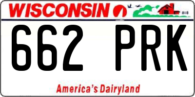WI license plate 662PRK