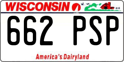 WI license plate 662PSP