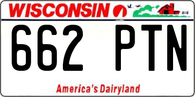 WI license plate 662PTN