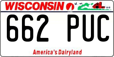 WI license plate 662PUC