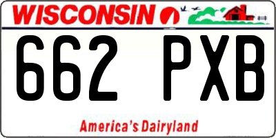 WI license plate 662PXB