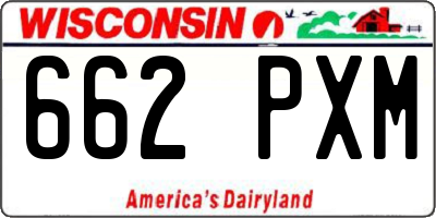 WI license plate 662PXM