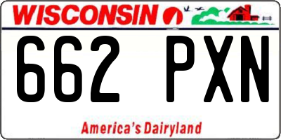 WI license plate 662PXN
