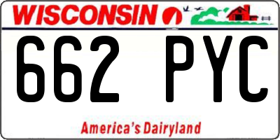 WI license plate 662PYC