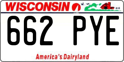 WI license plate 662PYE