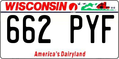 WI license plate 662PYF