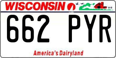 WI license plate 662PYR