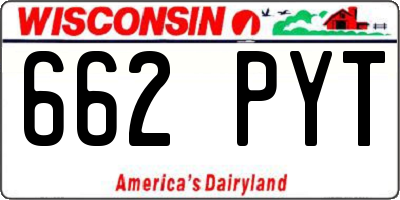 WI license plate 662PYT