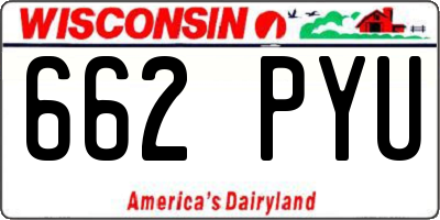 WI license plate 662PYU