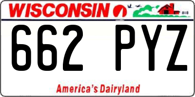 WI license plate 662PYZ