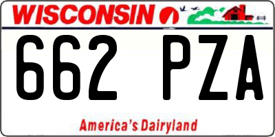 WI license plate 662PZA