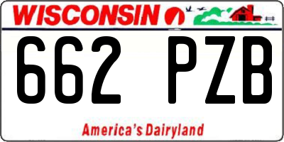 WI license plate 662PZB
