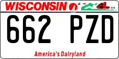 WI license plate 662PZD