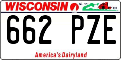 WI license plate 662PZE
