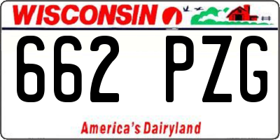 WI license plate 662PZG