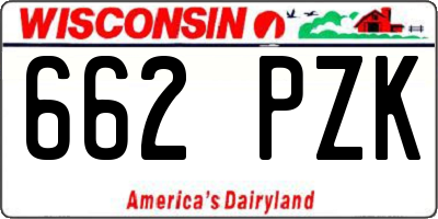 WI license plate 662PZK