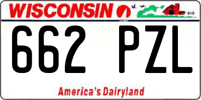 WI license plate 662PZL