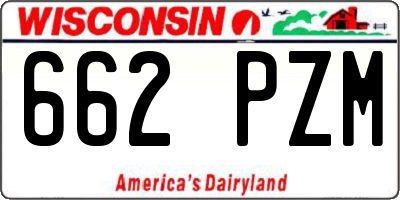WI license plate 662PZM