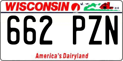 WI license plate 662PZN