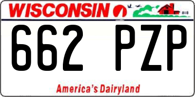 WI license plate 662PZP