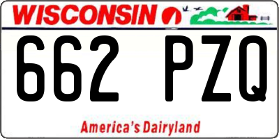 WI license plate 662PZQ