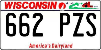 WI license plate 662PZS