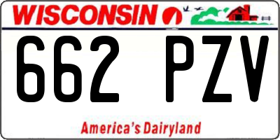 WI license plate 662PZV