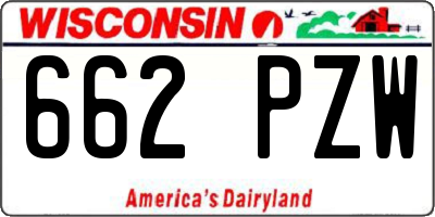WI license plate 662PZW