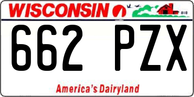 WI license plate 662PZX