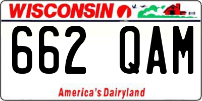 WI license plate 662QAM