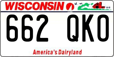 WI license plate 662QKO