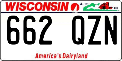 WI license plate 662QZN