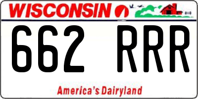 WI license plate 662RRR