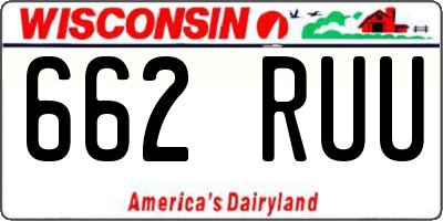 WI license plate 662RUU