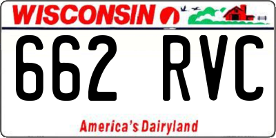 WI license plate 662RVC