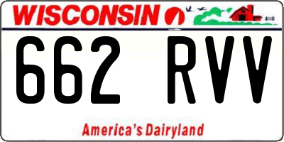 WI license plate 662RVV