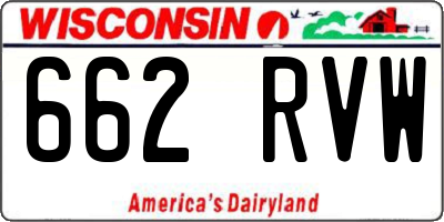 WI license plate 662RVW