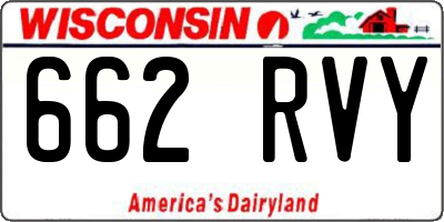 WI license plate 662RVY