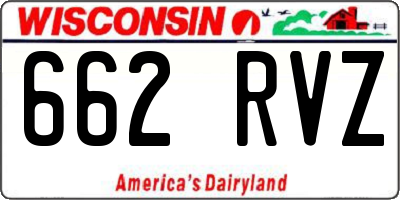 WI license plate 662RVZ