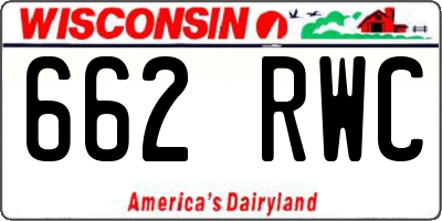 WI license plate 662RWC