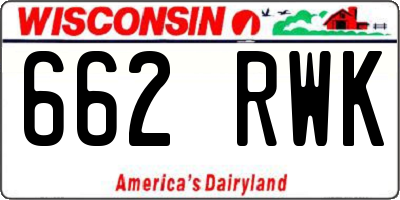 WI license plate 662RWK