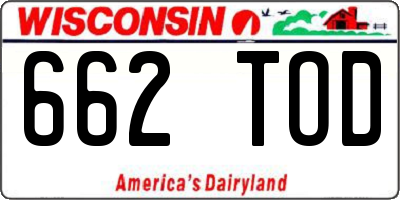 WI license plate 662TOD
