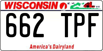 WI license plate 662TPF