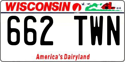 WI license plate 662TWN