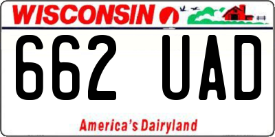 WI license plate 662UAD