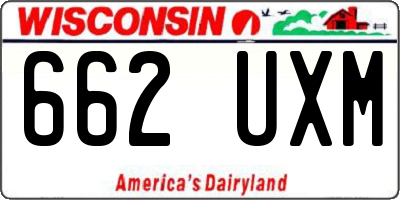 WI license plate 662UXM
